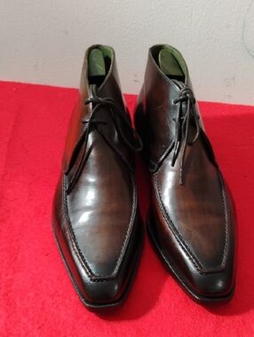 Men's Brown Leather Chukka Boots – Sleek Lace-Up Dress Chukkas